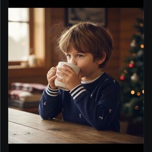 NWT-  Janie and Jack PEANUTS™ Snoopy Santa Striped Cuff Sweatshirt